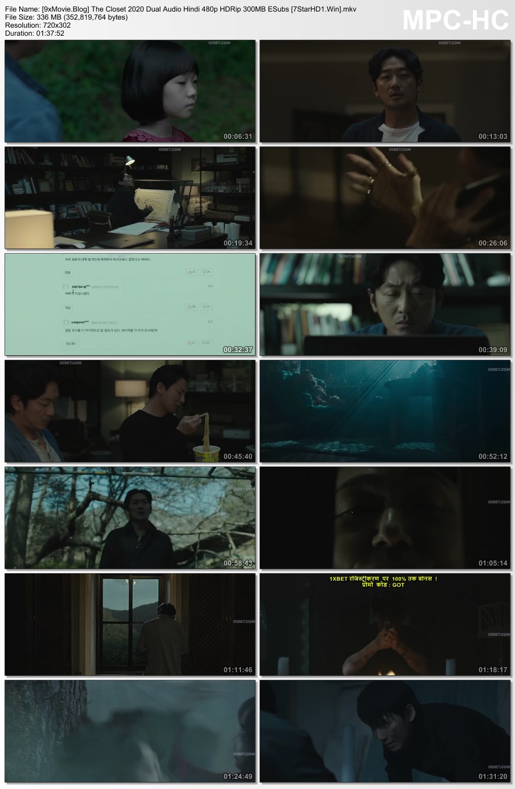 The Closet 2020 Dual Audio Hindi 480p HDRip x264 300MB ESubs