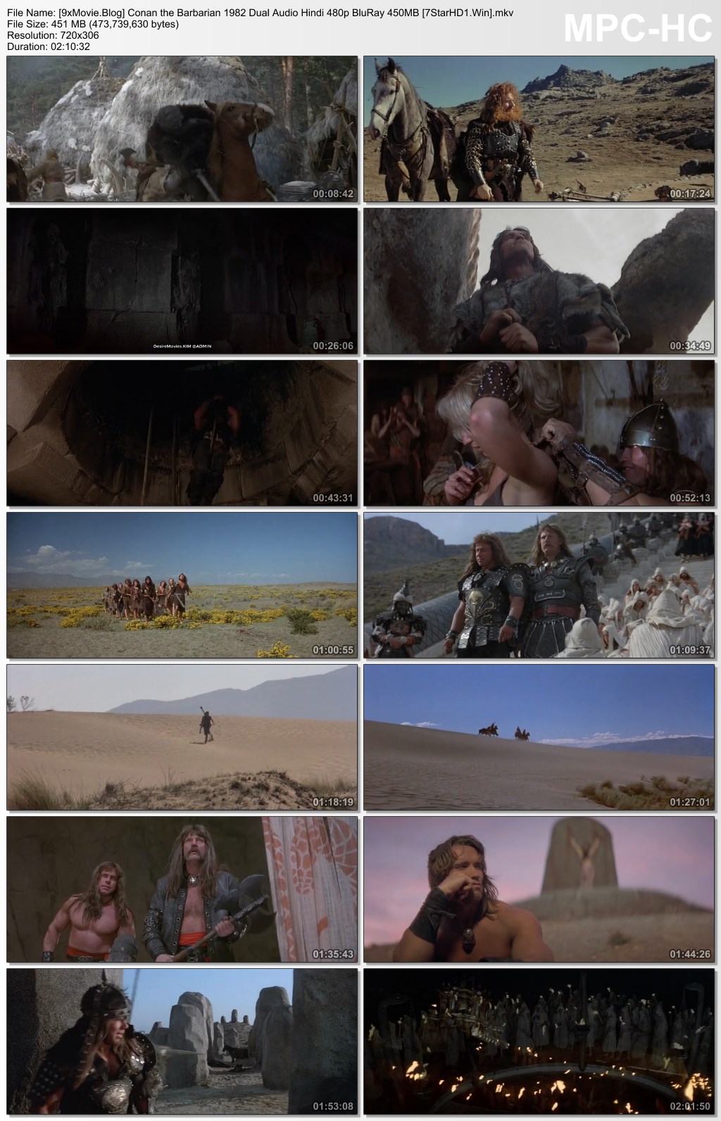 Conan the Barbarian 1982 Dual Audio Hindi 480p BluRay x264 450MB