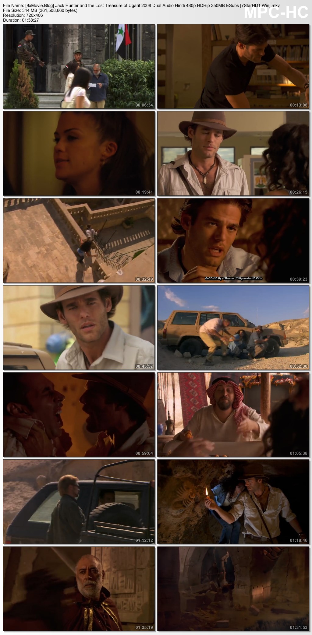 Jack Hunter and the Lost Treasure of Ugarit 2008 Dual Audio Hindi 480p HDRip x264 350MB ESubs