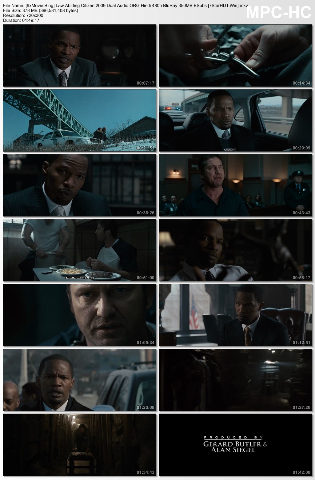 Law Abiding Citizen 2009 Dual Audio ORG Hindi 480p BluRay x264 350MB ESubs