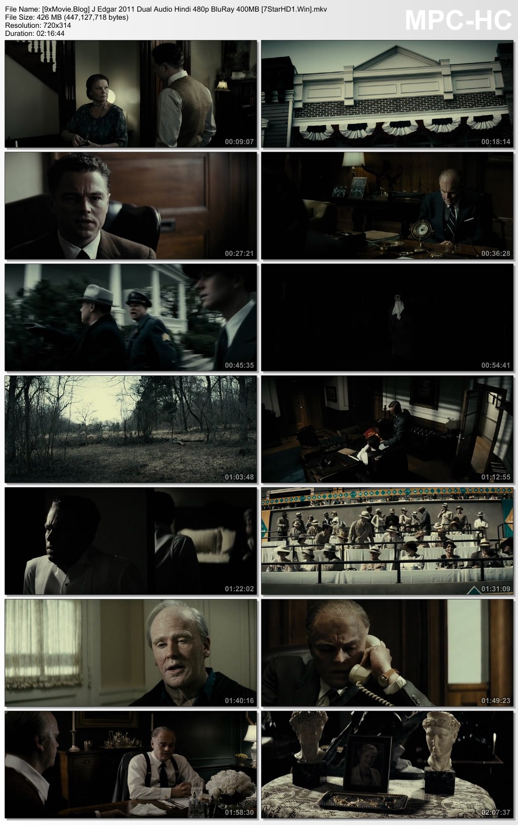 J. Edgar 2011 Dual Audio Hindi 480p BluRay x264 400MB