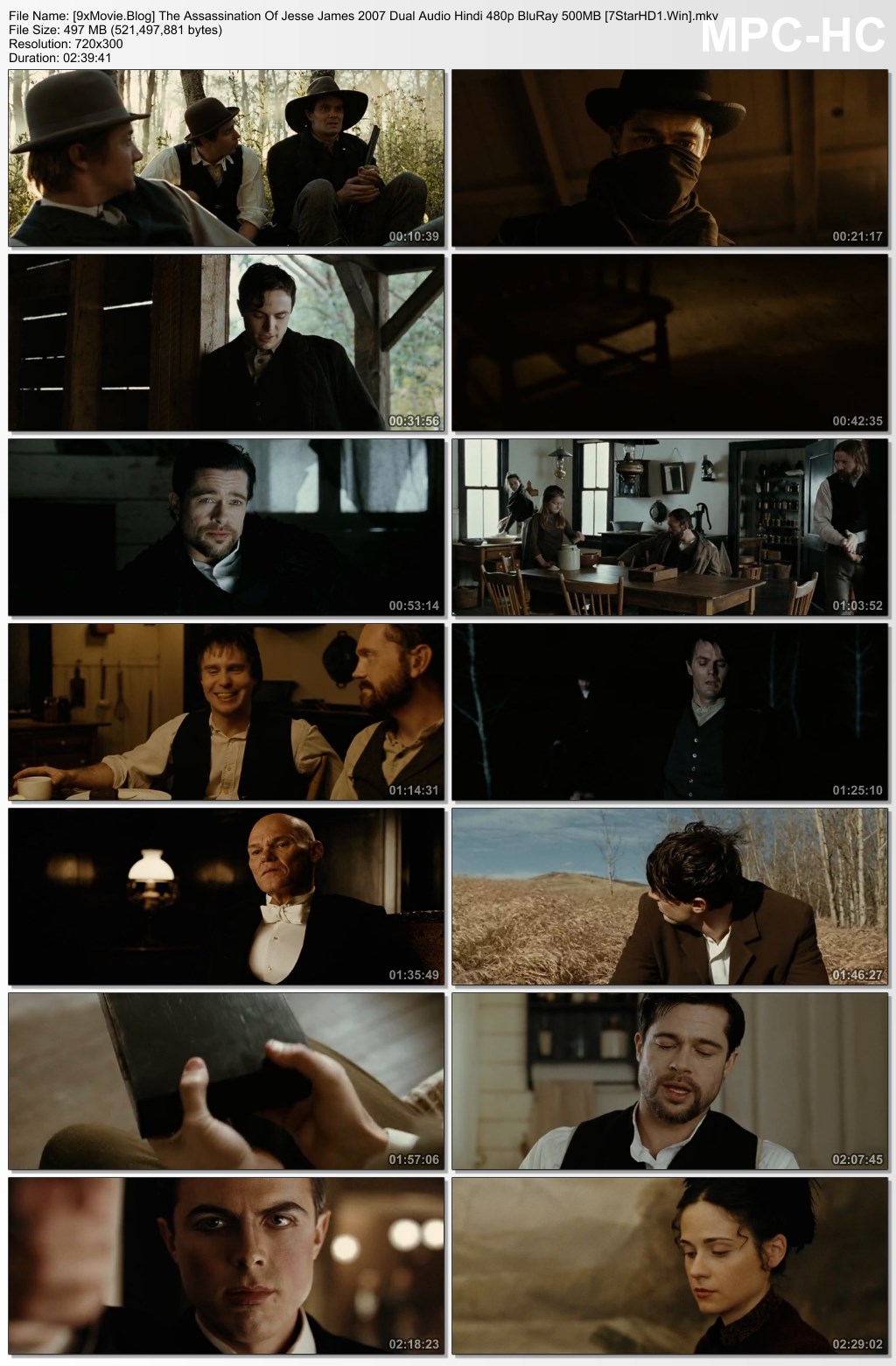 The Assassination Of Jesse James 2007 Dual Audio Hindi 480p BluRay x264 500MB