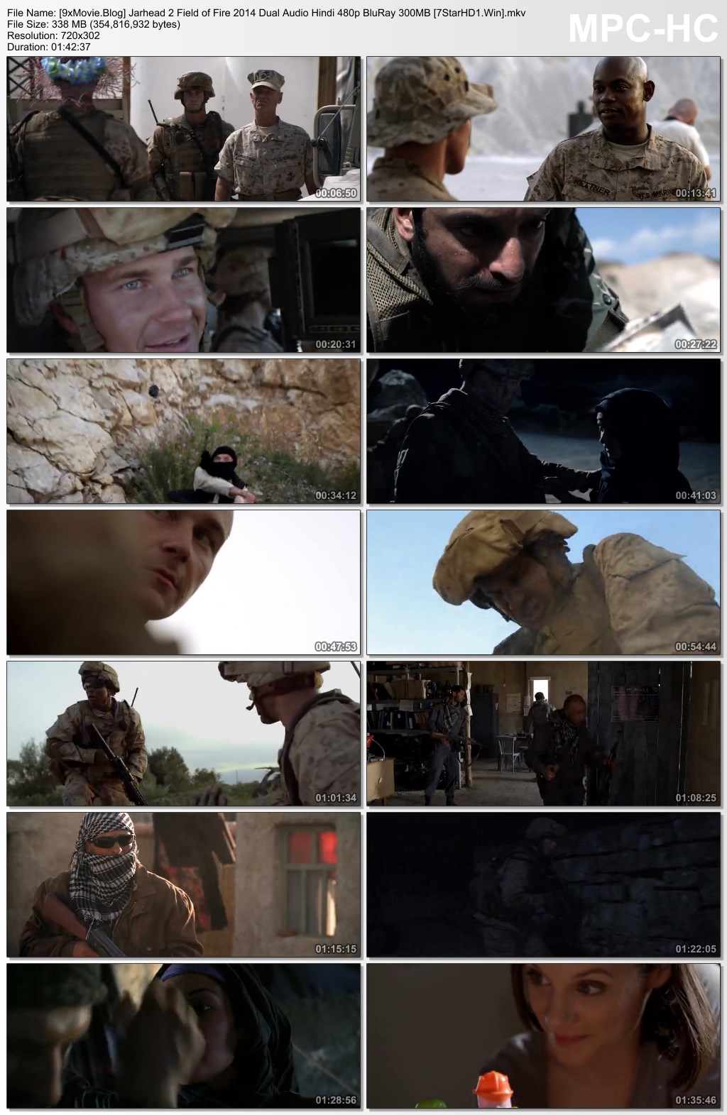 Jarhead 2 Field of Fire 2014 Dual Audio Hindi 480p BluRay x264 300MB