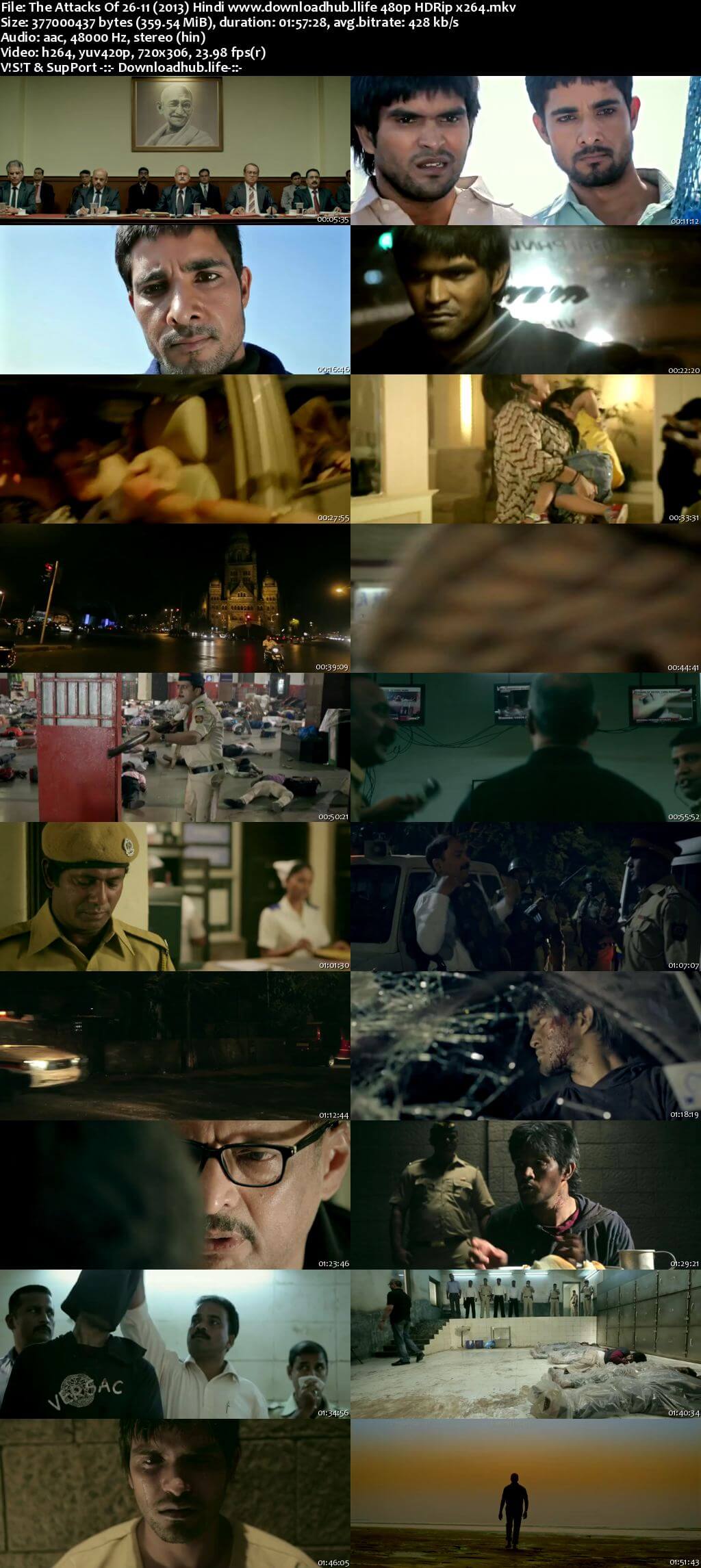 The Attacks of 26/11 2013 Hindi 350MB HDRip 480p