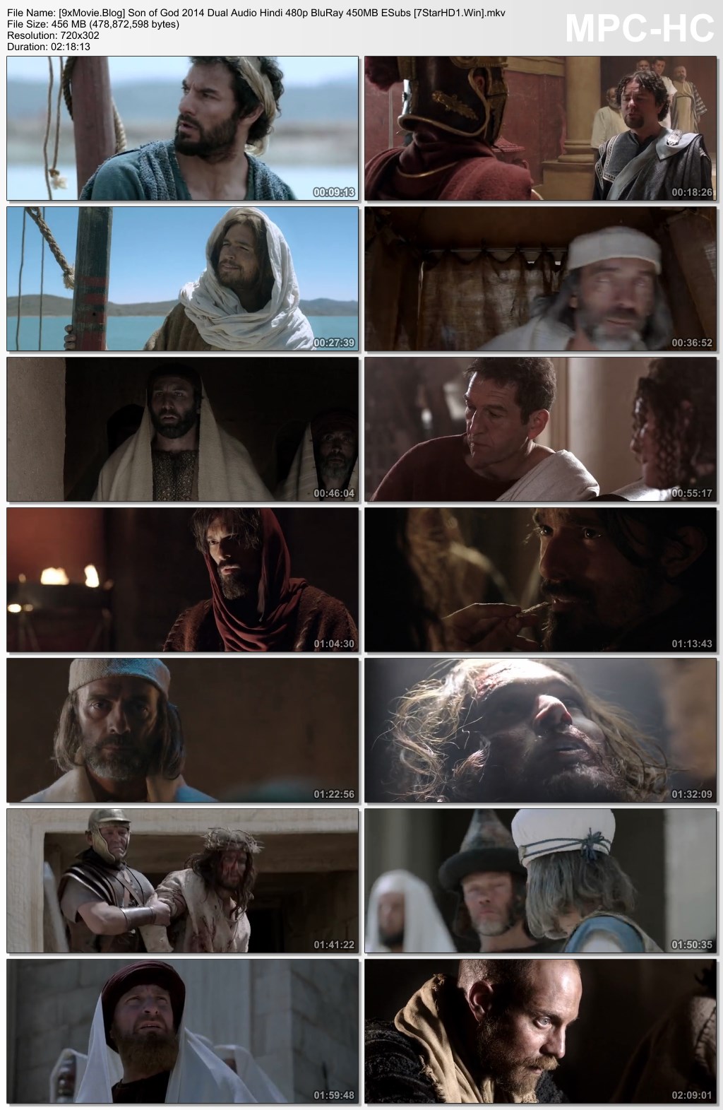 Son of God 2014 Dual Audio Hindi 480p BluRay x264 450MB ESubs