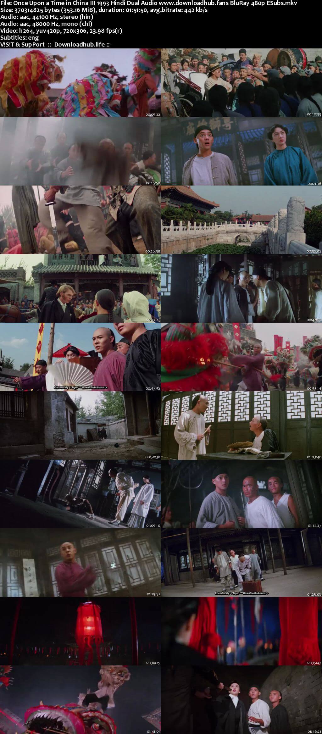 Once Upon a Time in China III 1993 Hindi Dual Audio 350MB BluRay 480p ESubs