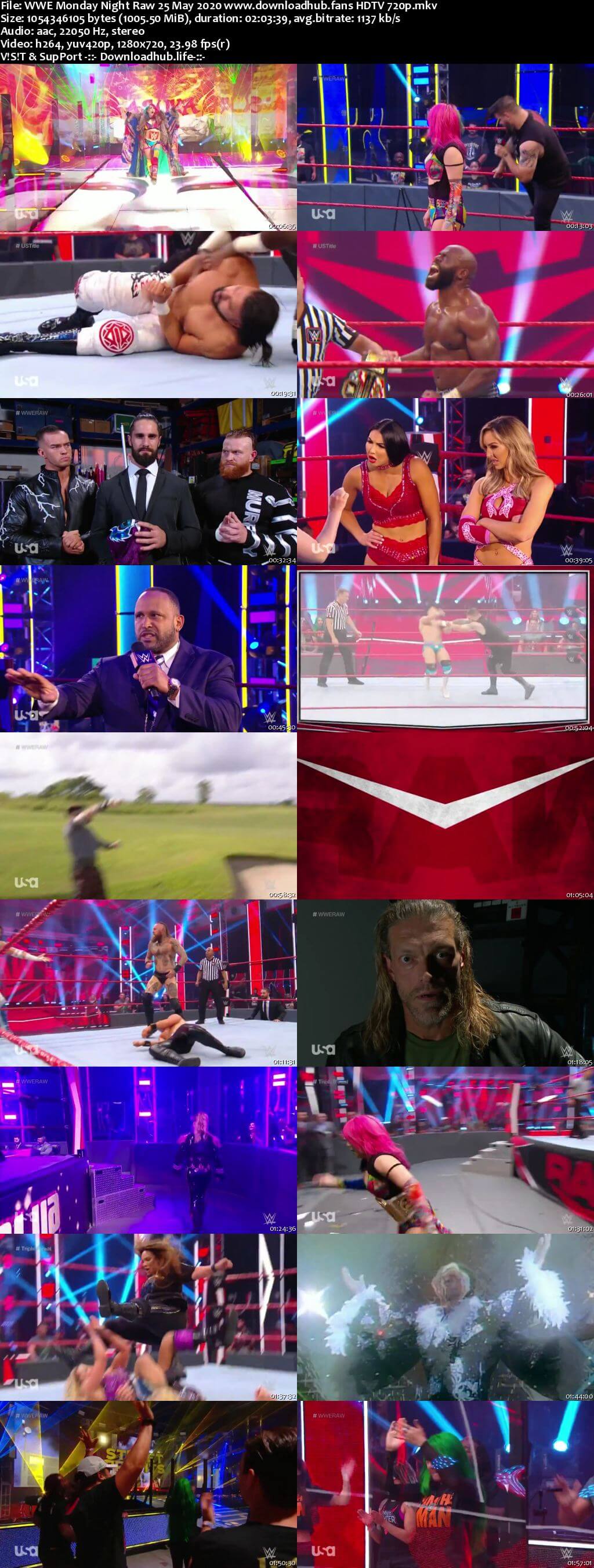 WWE Monday Night Raw 25th May 2020 720p 500MB HDTVRip 480p