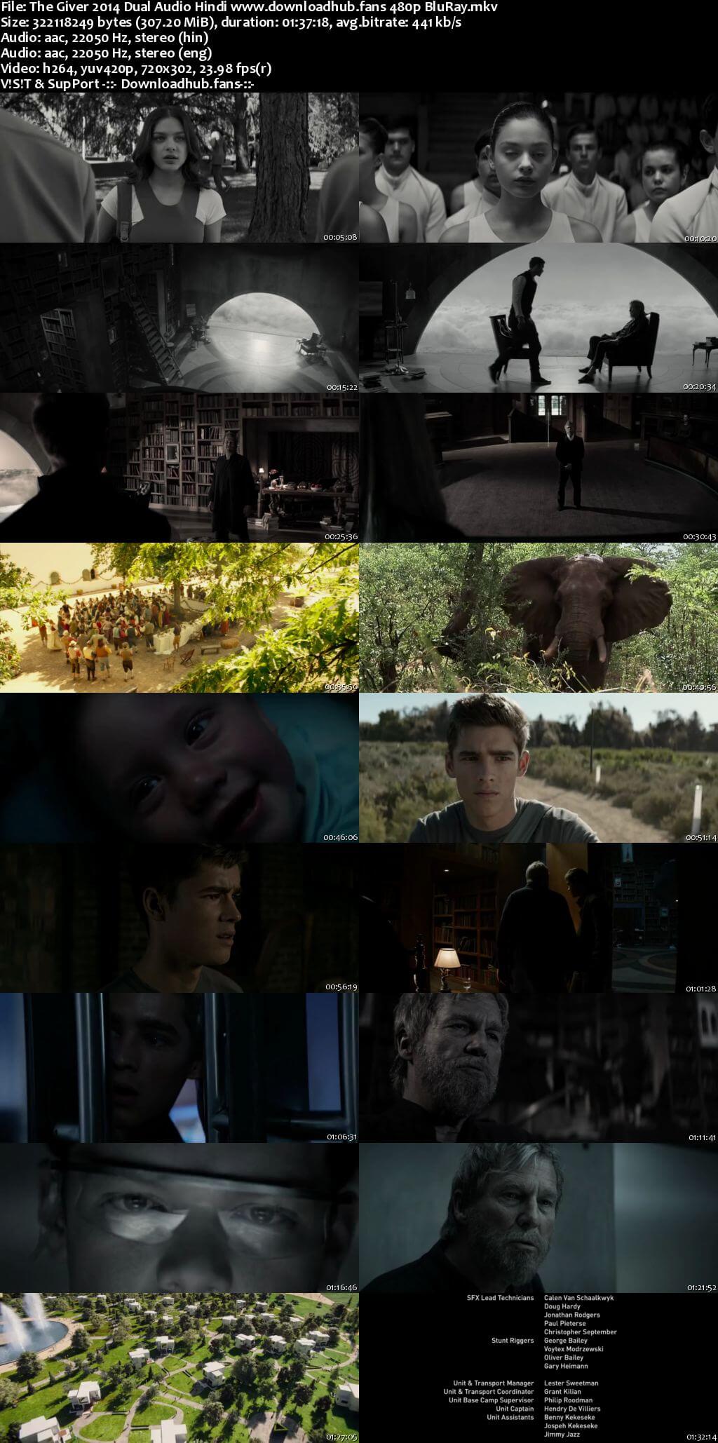 The Giver 2014 Hindi Dual Audio 300MB BluRay 480p ESubs