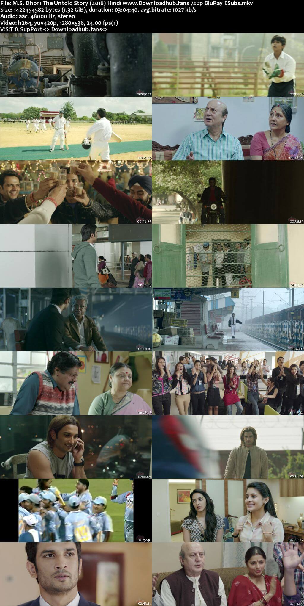 M S Dhoni The Untold Story 2016 Hindi 720p BluRay ESubs