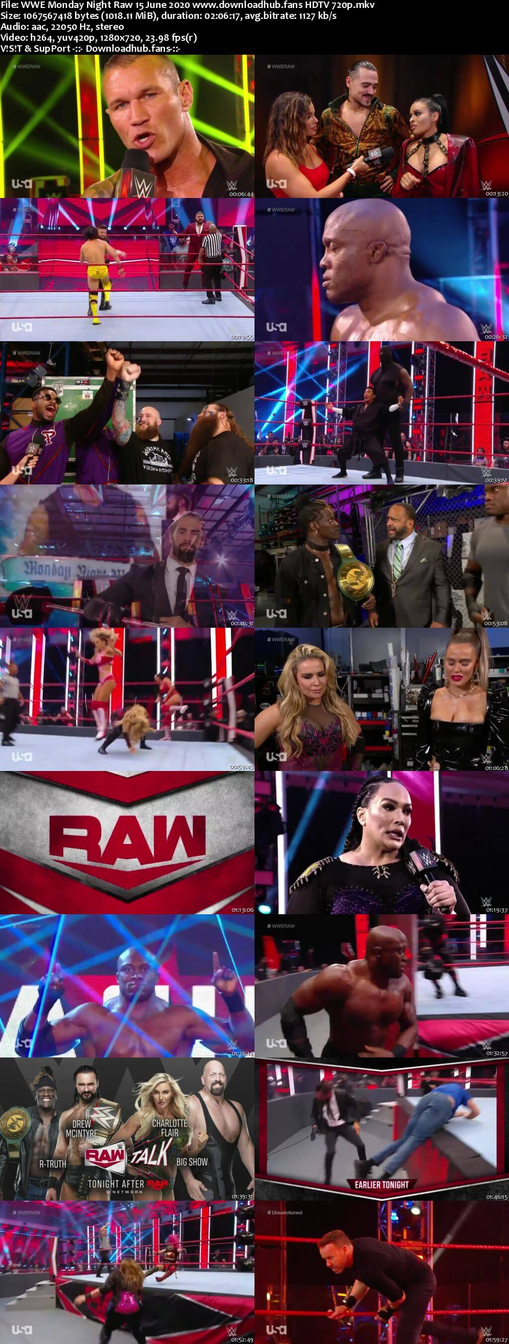 WWE Monday Night Raw 15th June 2020 720p 500MB HDTVRip 480p