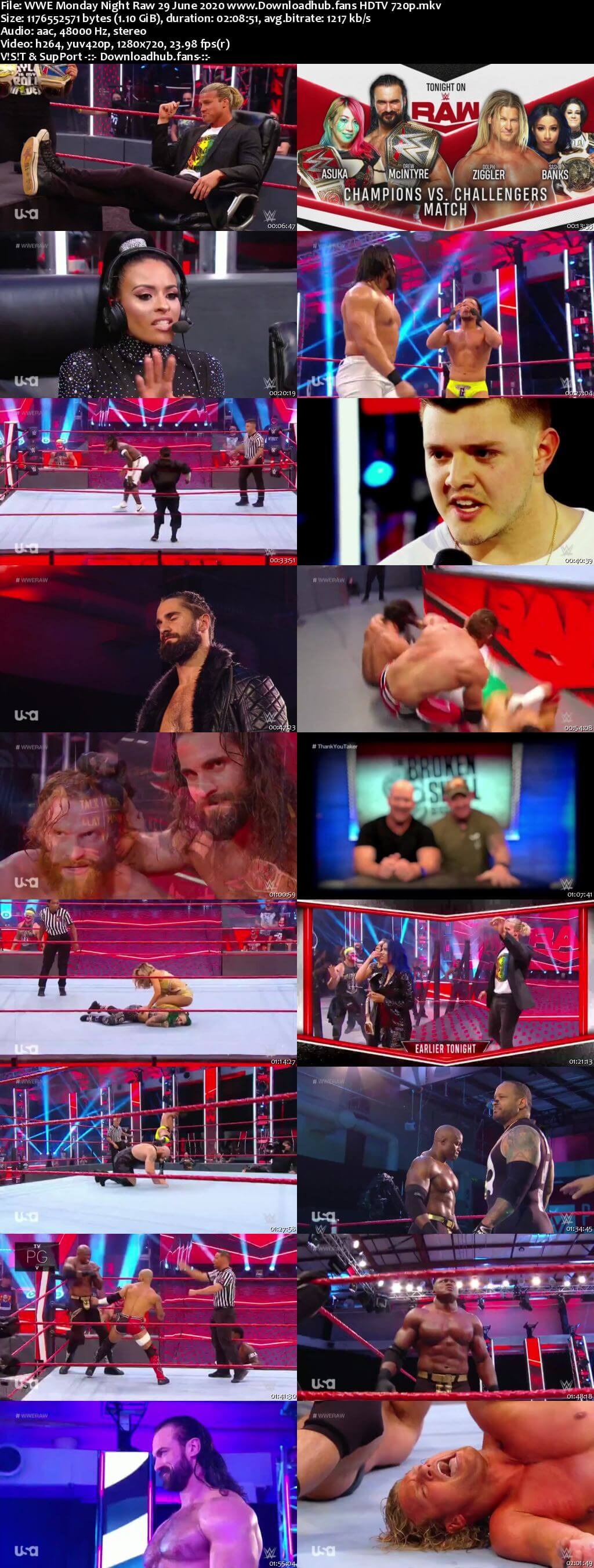 WWE Monday Night Raw 29th June 2020 720p 500MB HDTVRip 480p