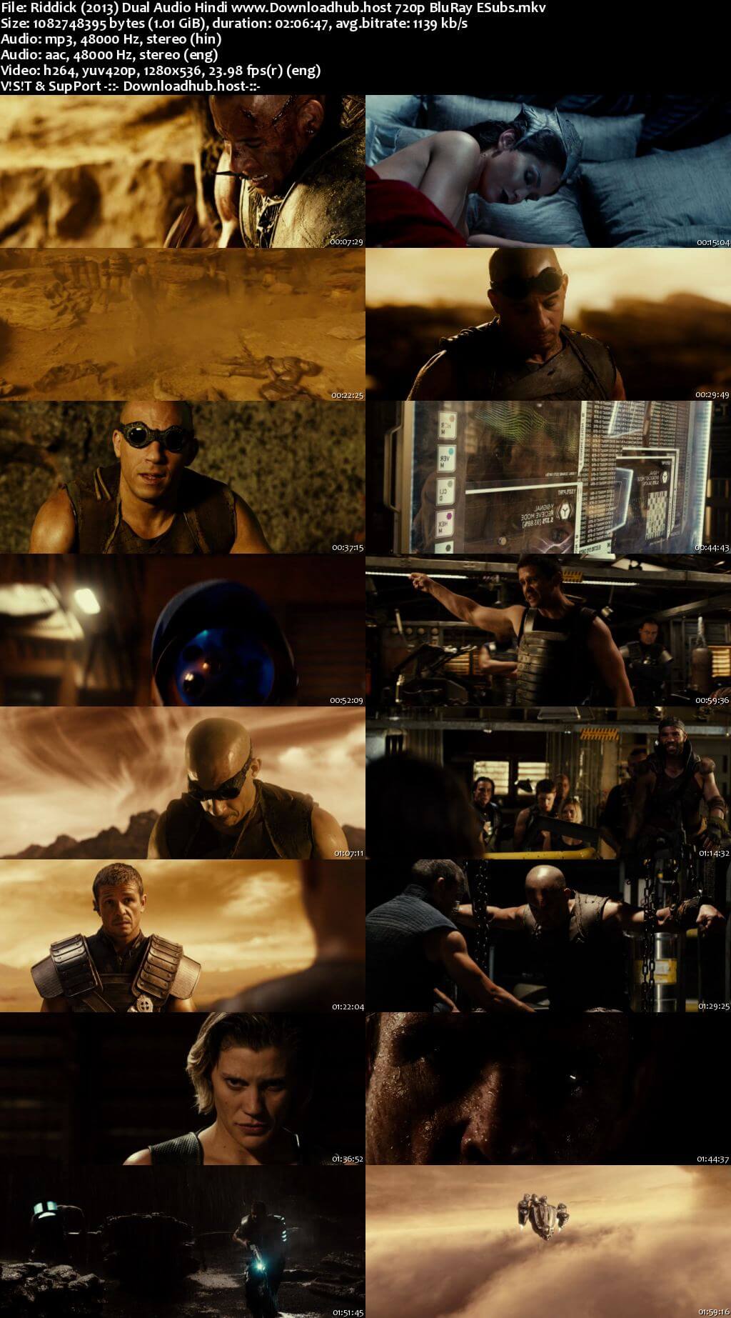 Riddick 2013 Hindi Dual Audio 720p BluRay ESubs