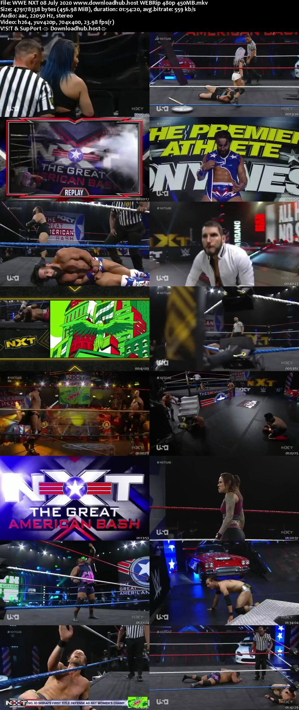 WWE NXT 8th July 2020 450MB HDTV 480p