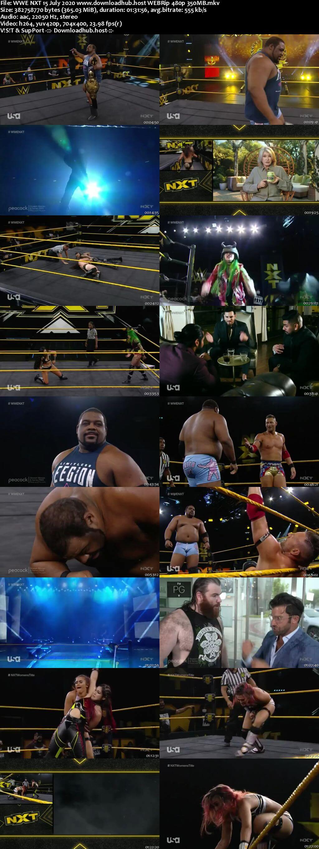 WWE NXT 15th July 2020 350MB HDTV 480p