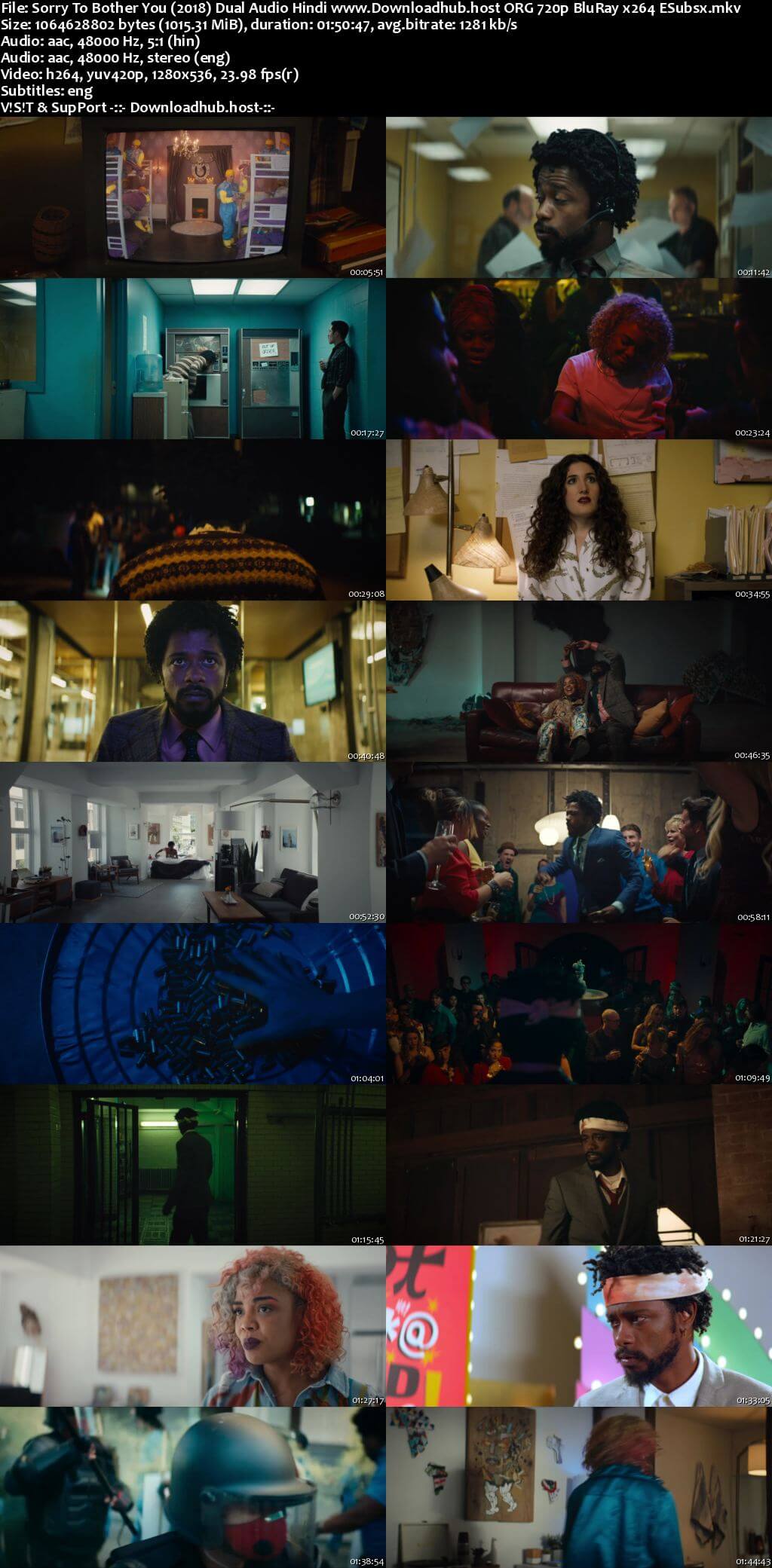 Sorry to Bother You 2018 Hindi Dual Audio 720p BluRay ESubs