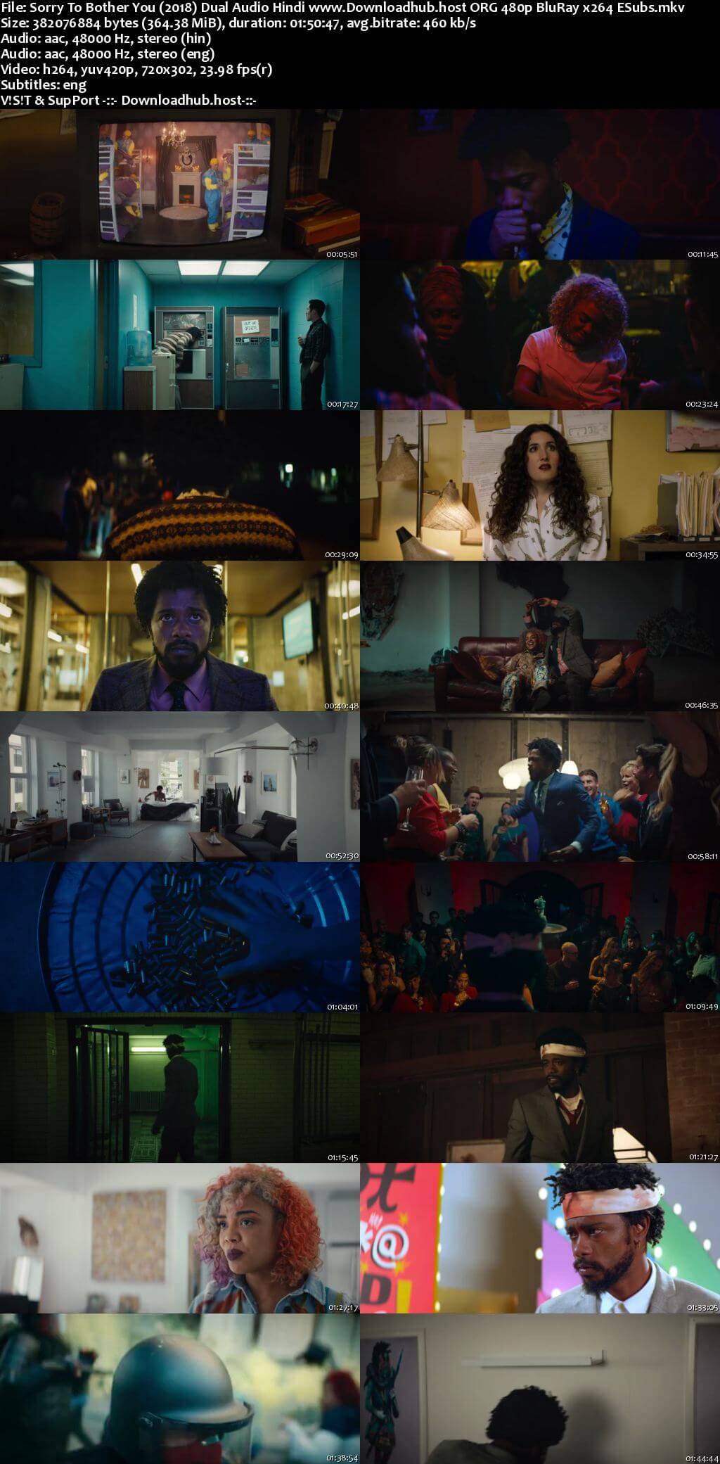 Sorry to Bother You 2018 Hindi Dual Audio 350MB BluRay 480p ESubs