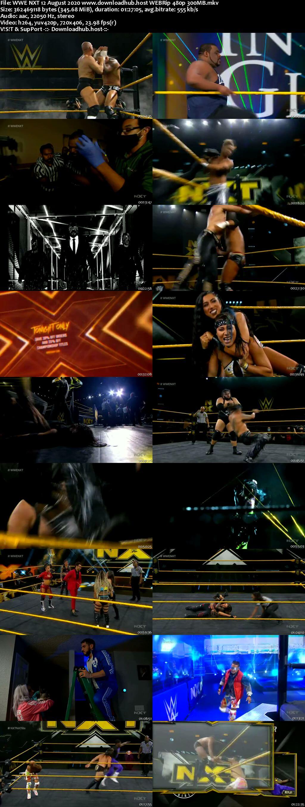 WWE NXT 12th August 2020 300MB HDTV 480p