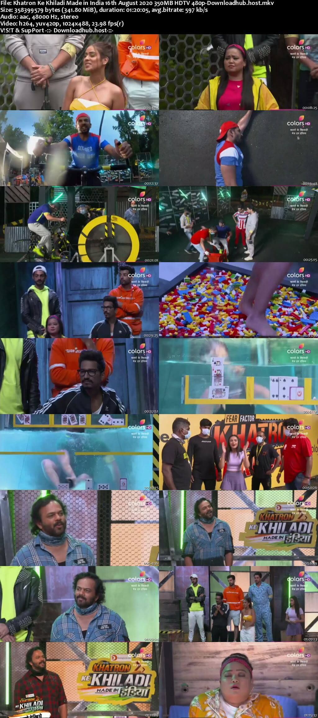 Khatron Ke Khiladi Made in India 16 August 2020 Episode 06 HDTV 480p