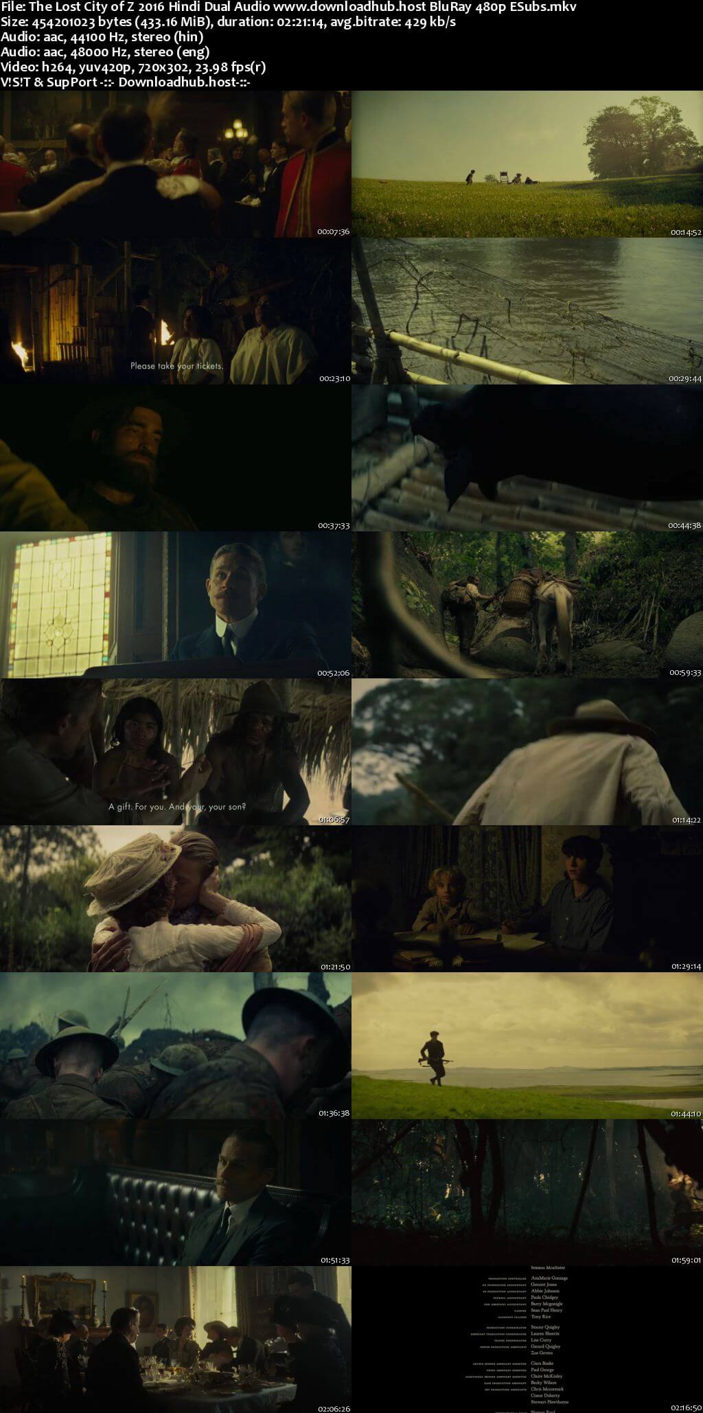 The Lost City of Z 2016 Hindi Dual Audio 400MB BluRay 480p ESubs