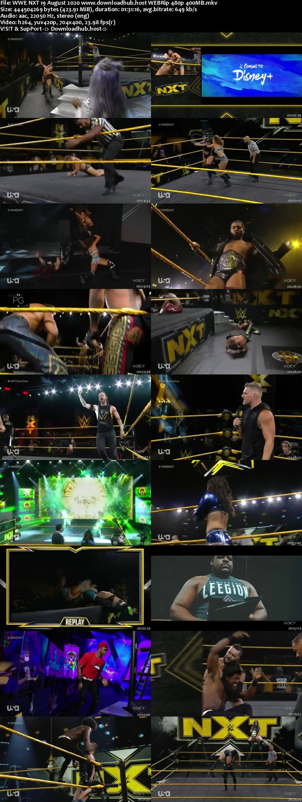 WWE NXT 19th August 2020 400MB HDTV 480p