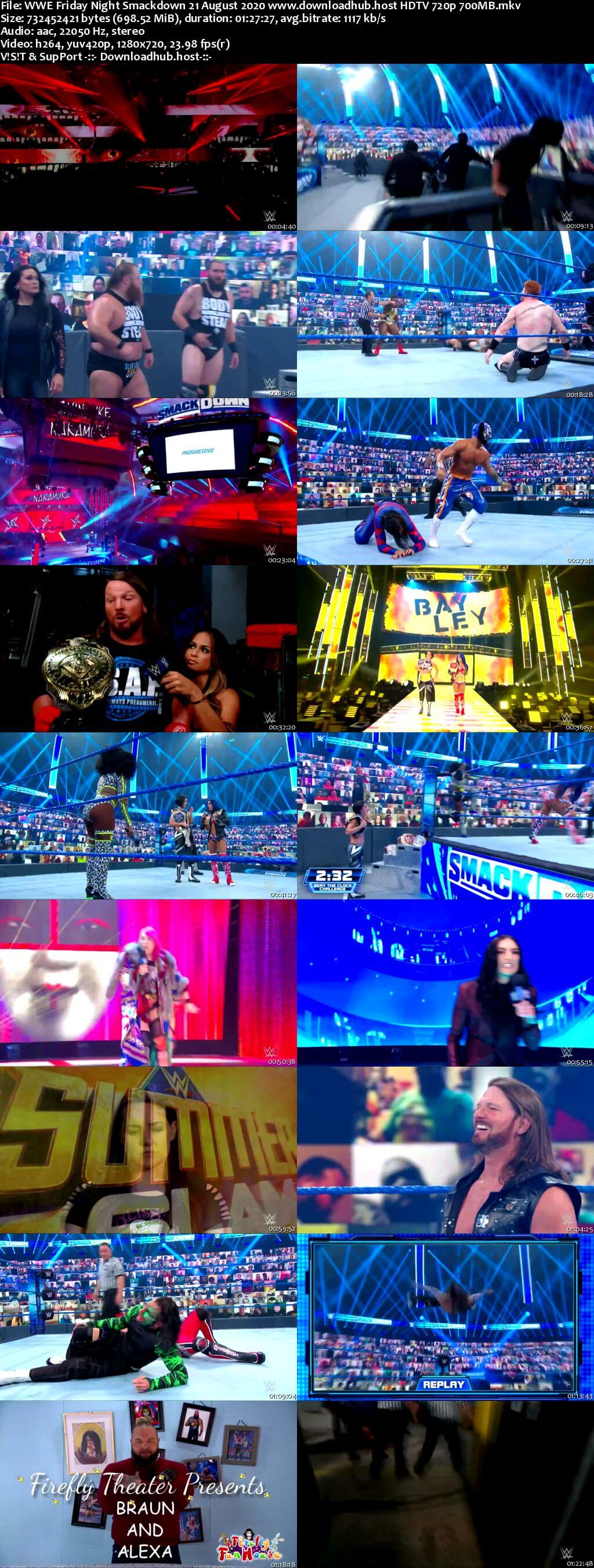 WWE Friday Night Smackdown 21st August 2020 720p 300MB HDTV 480p