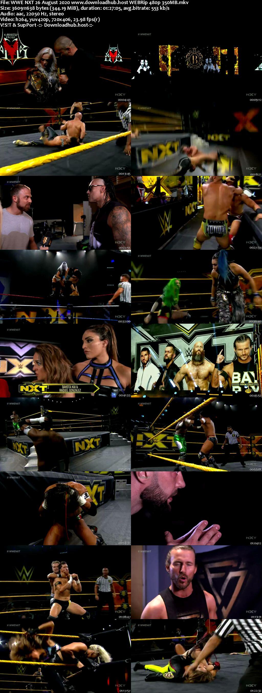 WWE NXT 26th August 2020 350MB HDTV 480p