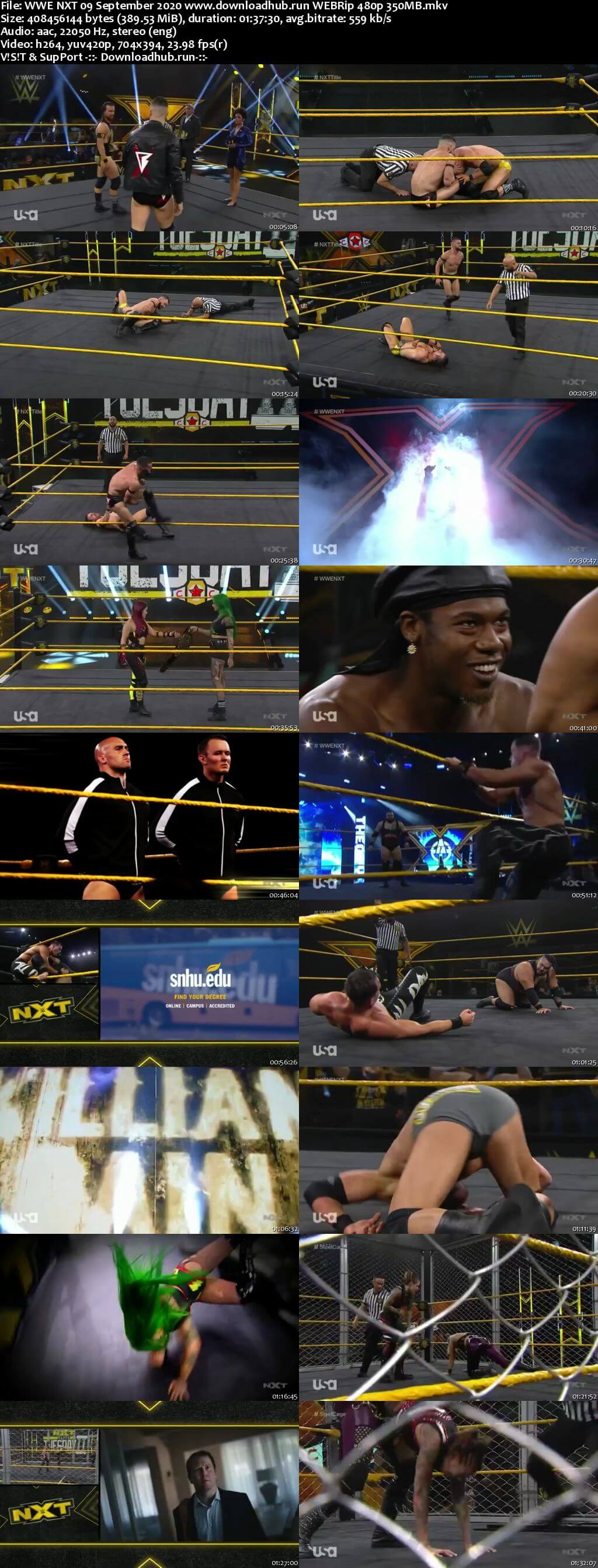 WWE NXT 9th September 2020 350MB HDTV 480p