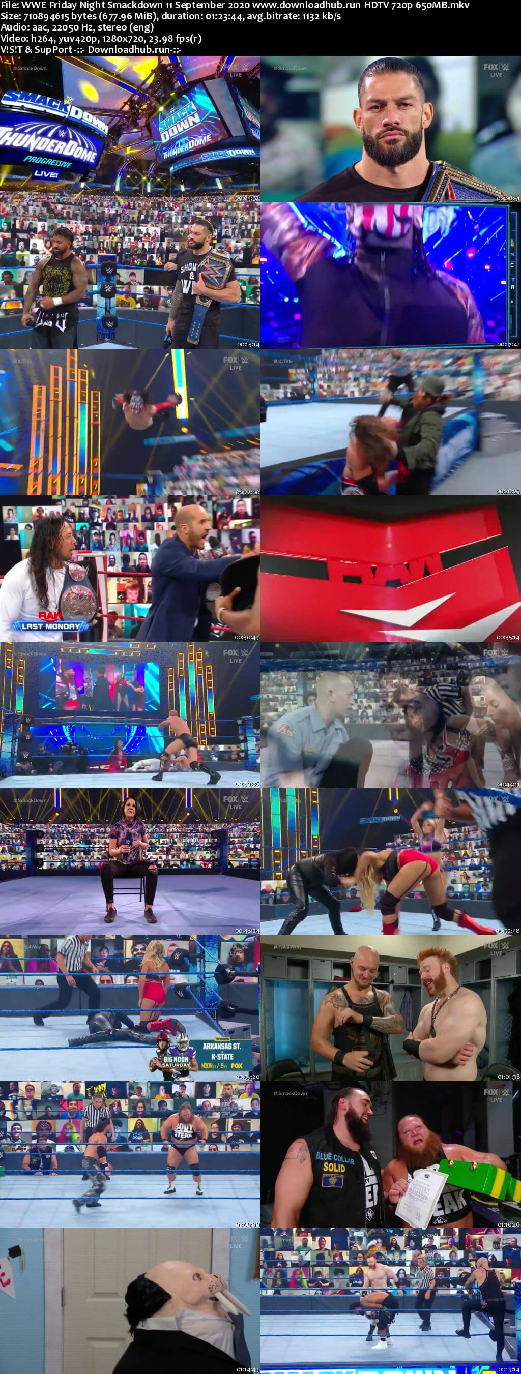 WWE Friday Night Smackdown 11th September 2020 720p 300MB HDTV 480p