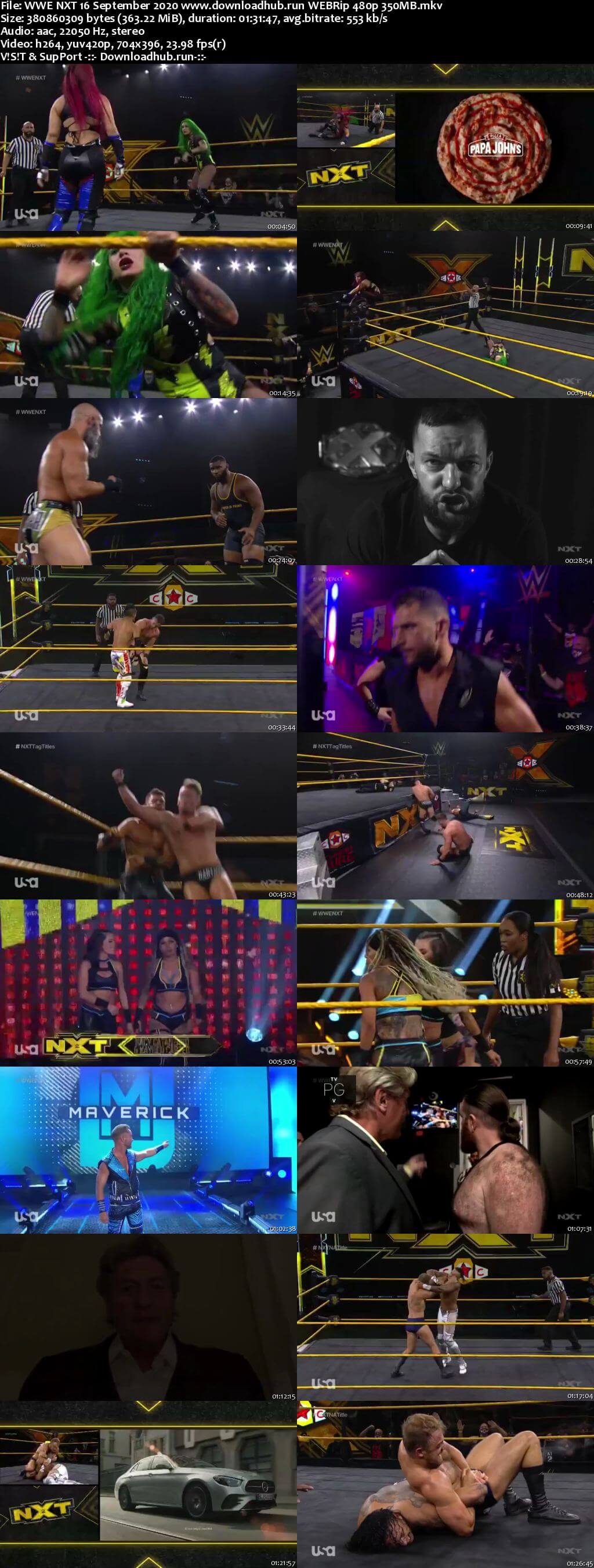 WWE NXT 16th September 2020 350MB HDTV 480p