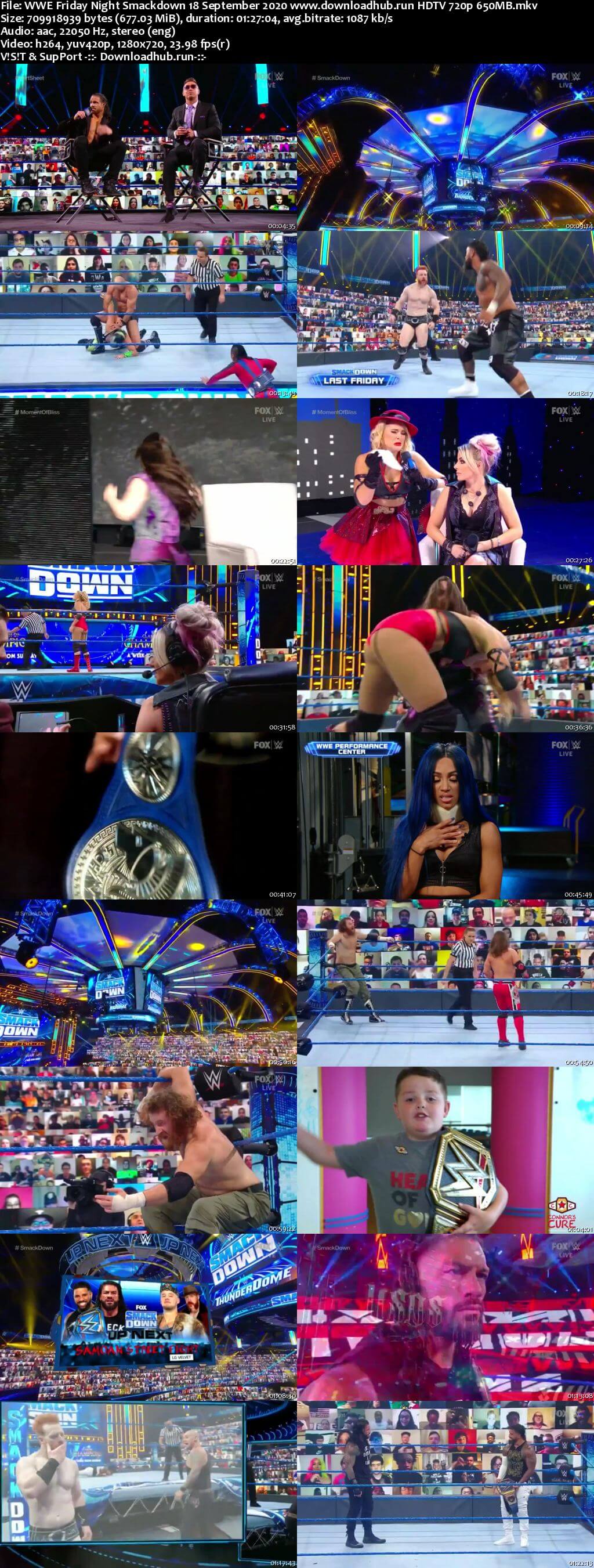 WWE Friday Night Smackdown 18th September 2020 720p 300MB HDTV 480p