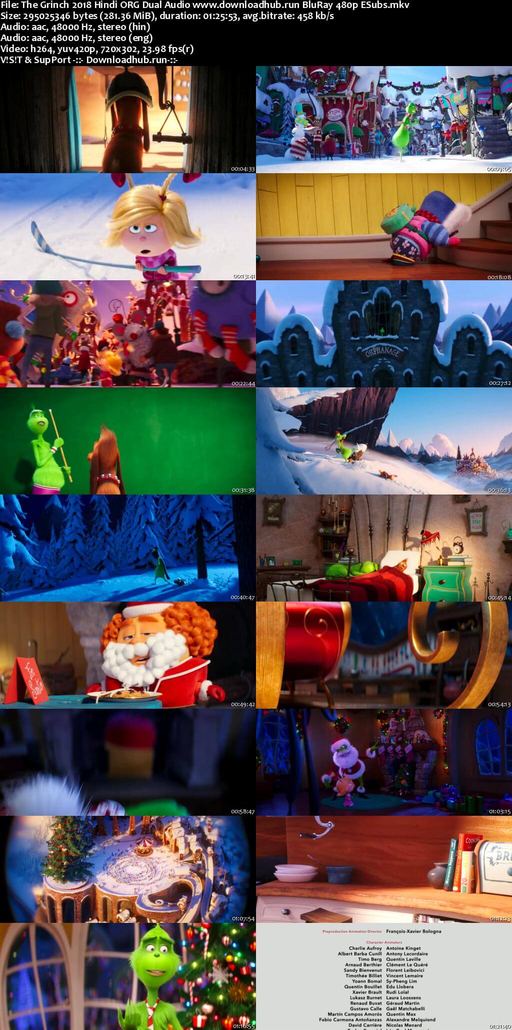 The Grinch 2018 Hindi ORG Dual Audio 280MB BluRay 480p ESubs