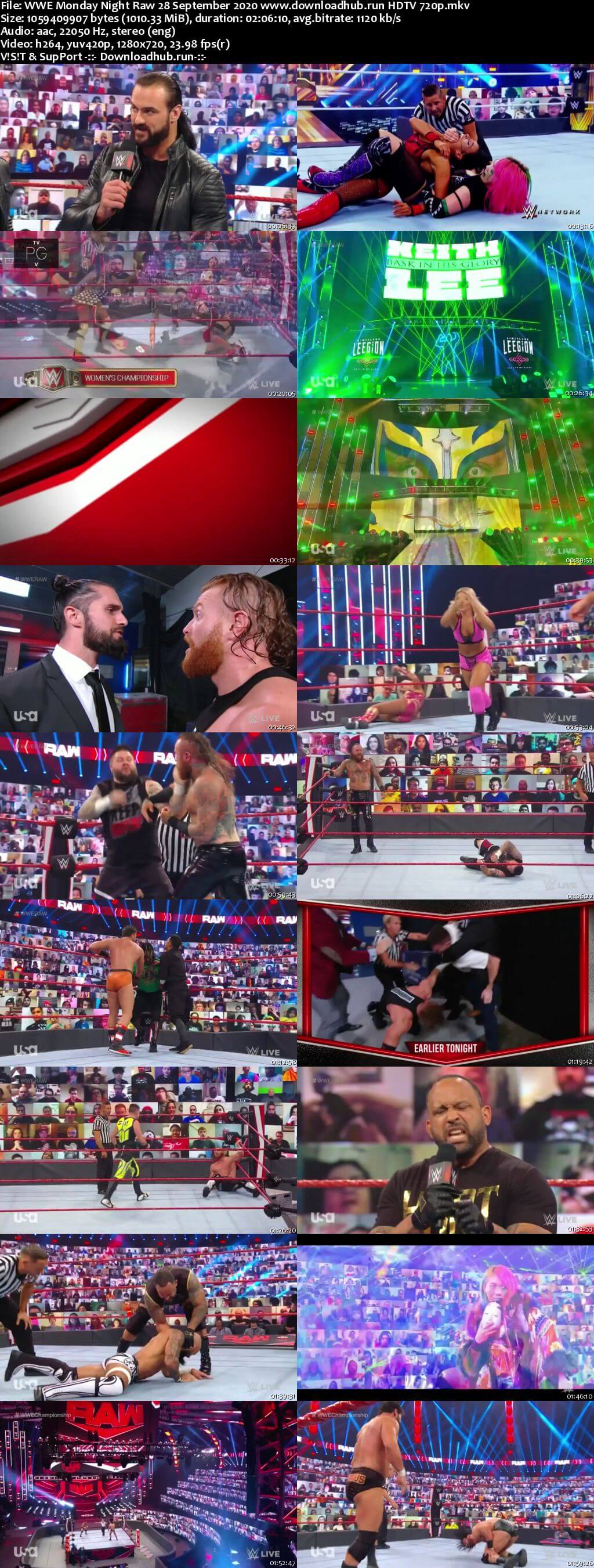 WWE Monday Night Raw 28th September 2020 720p 500MB HDTVRip 480p