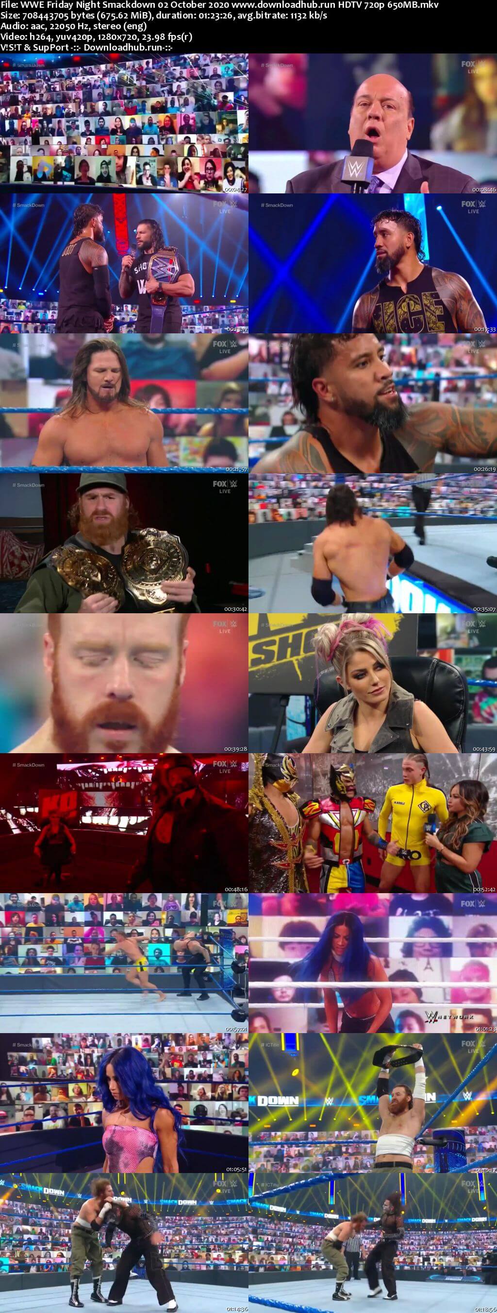 WWE Friday Night Smackdown 2nd October 2020 720p 300MB HDTV 480p