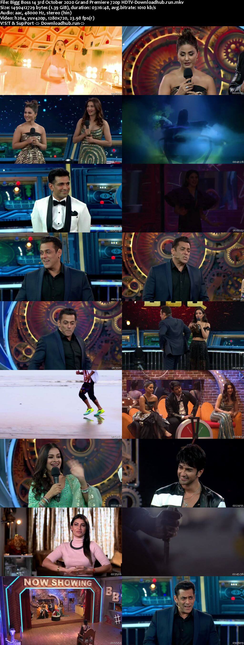 Bigg Boss 14 3rd October 2020 Grand Premiere 720p 480p HDTV