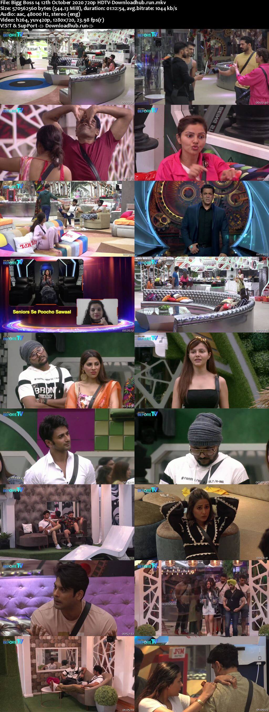 Bigg Boss 14 12th October 2020 Episode 09 720p 480p HDTV