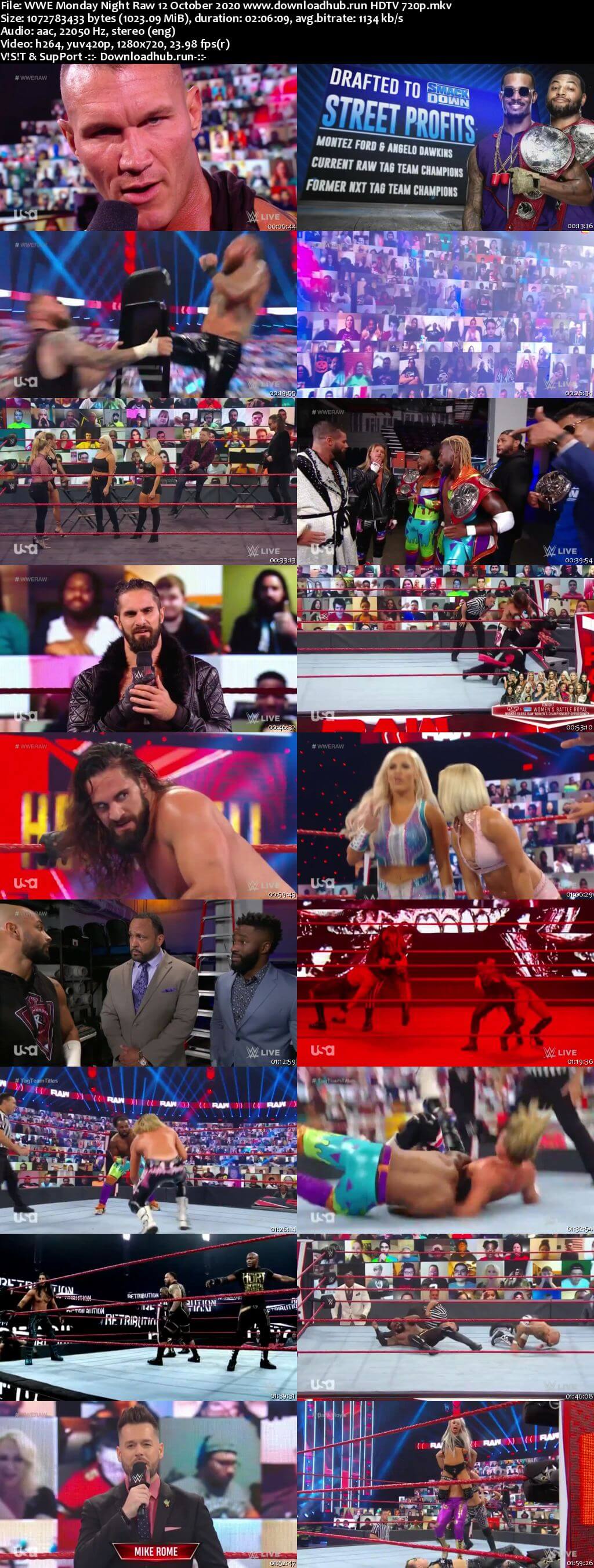 WWE Monday Night Raw 12th October 2020 720p 500MB HDTVRip 480p