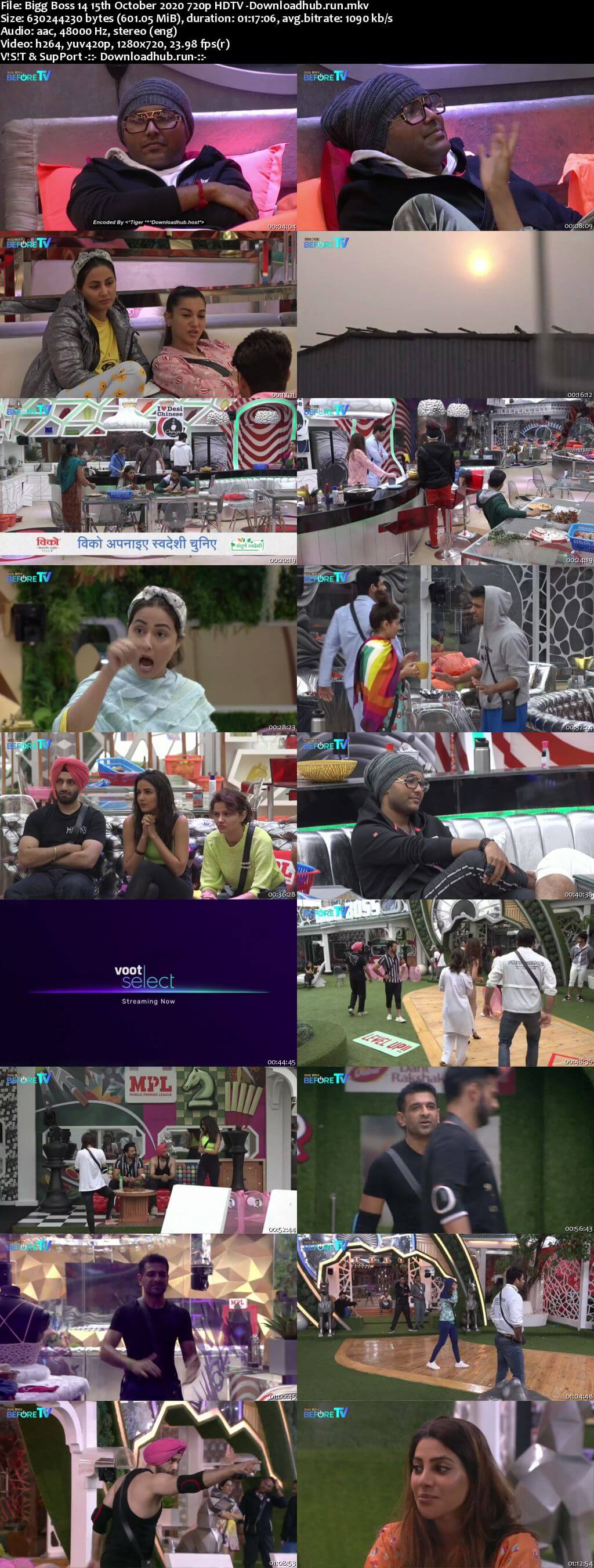 Bigg Boss 14 15th October 2020 Episode 12 720p 480p HDTV