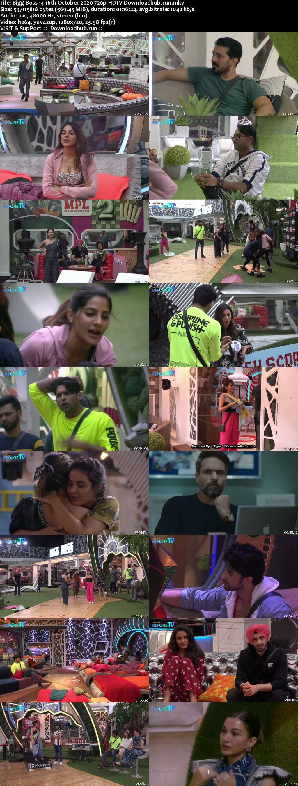 Bigg Boss 14 16th October 2020 Episode 13 720p 480p HDTV