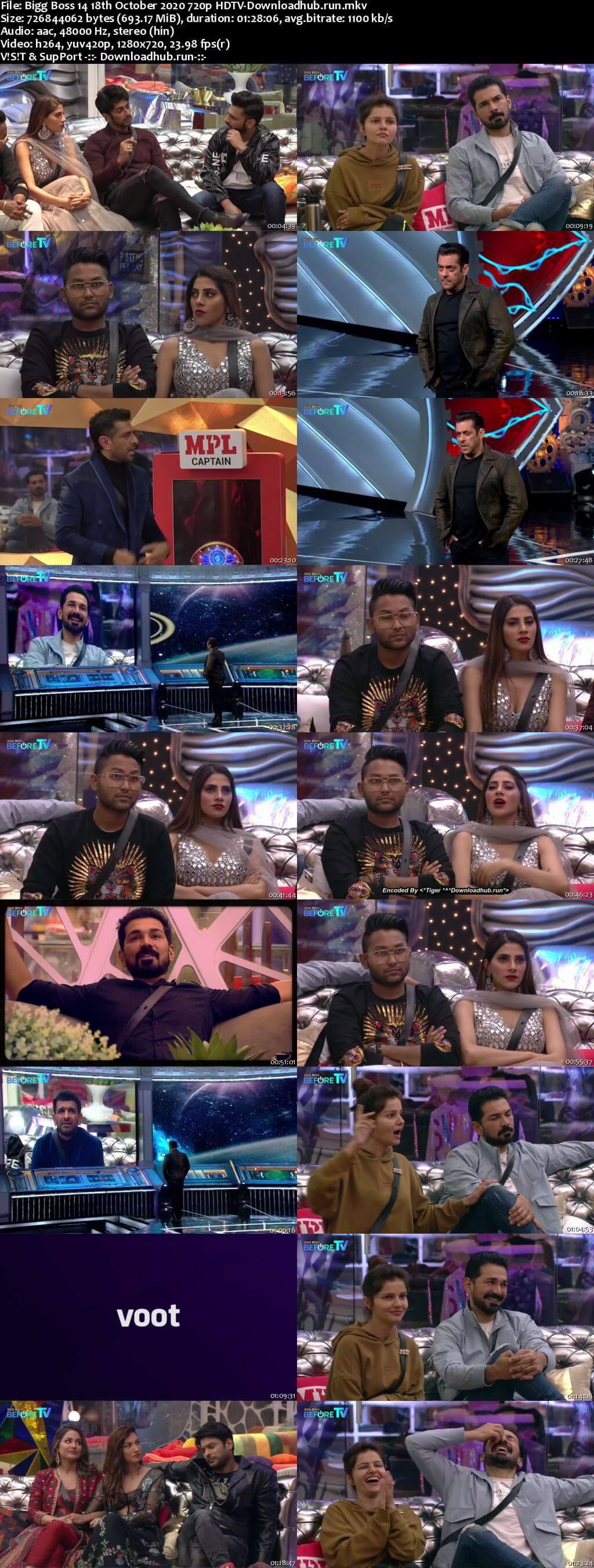 Bigg Boss 14 18th October 2020 Episode 15 720p 480p HDTV