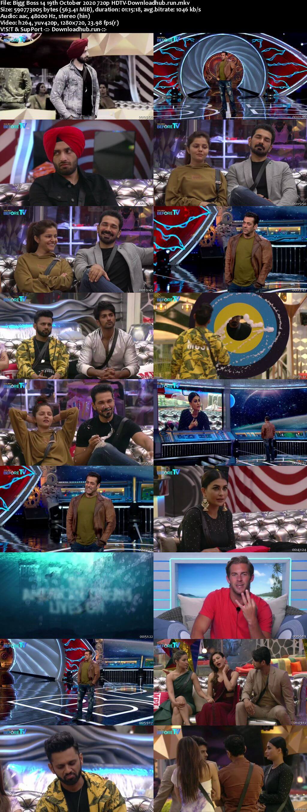 Bigg Boss 14 19th October 2020 Episode 16 720p 480p HDTV