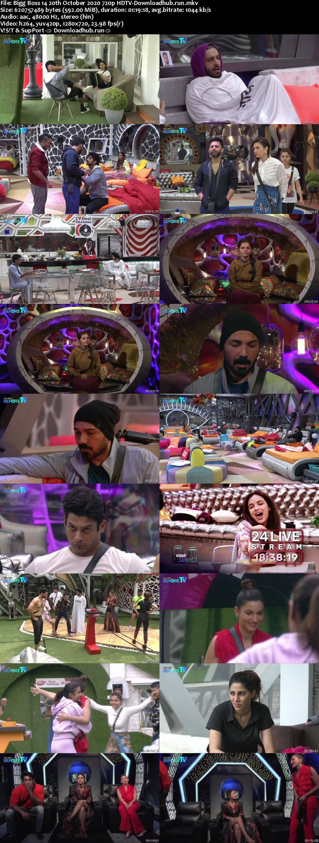 Bigg Boss 14 20th October 2020 Episode 17 720p 480p HDTV