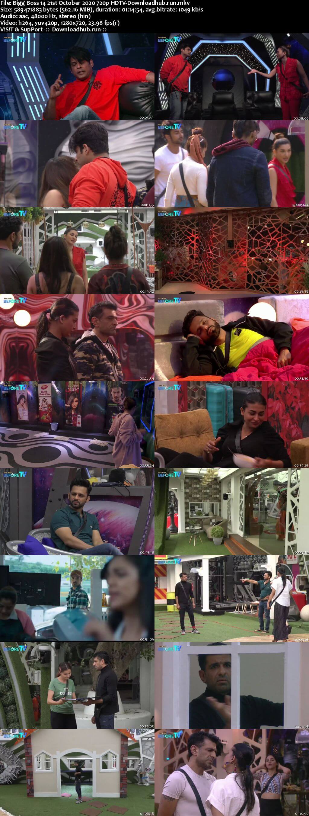 Bigg Boss 14 21st October 2020 Episode 18 720p 480p HDTV