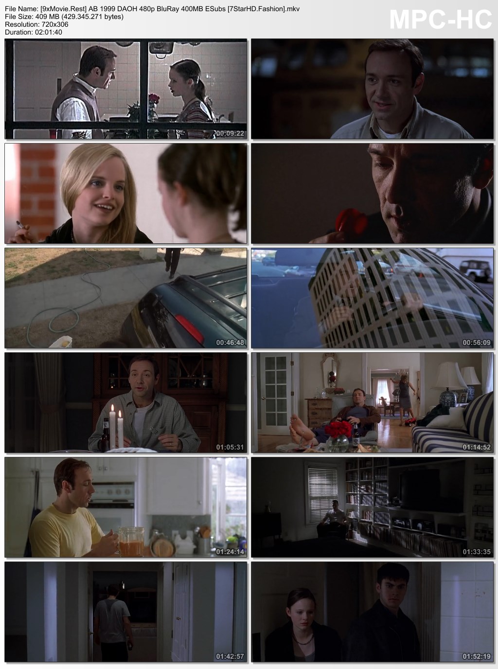 American Beauty 1999 Dual Audio ORG Hindi 480p BluRay x264 400MB ESubs