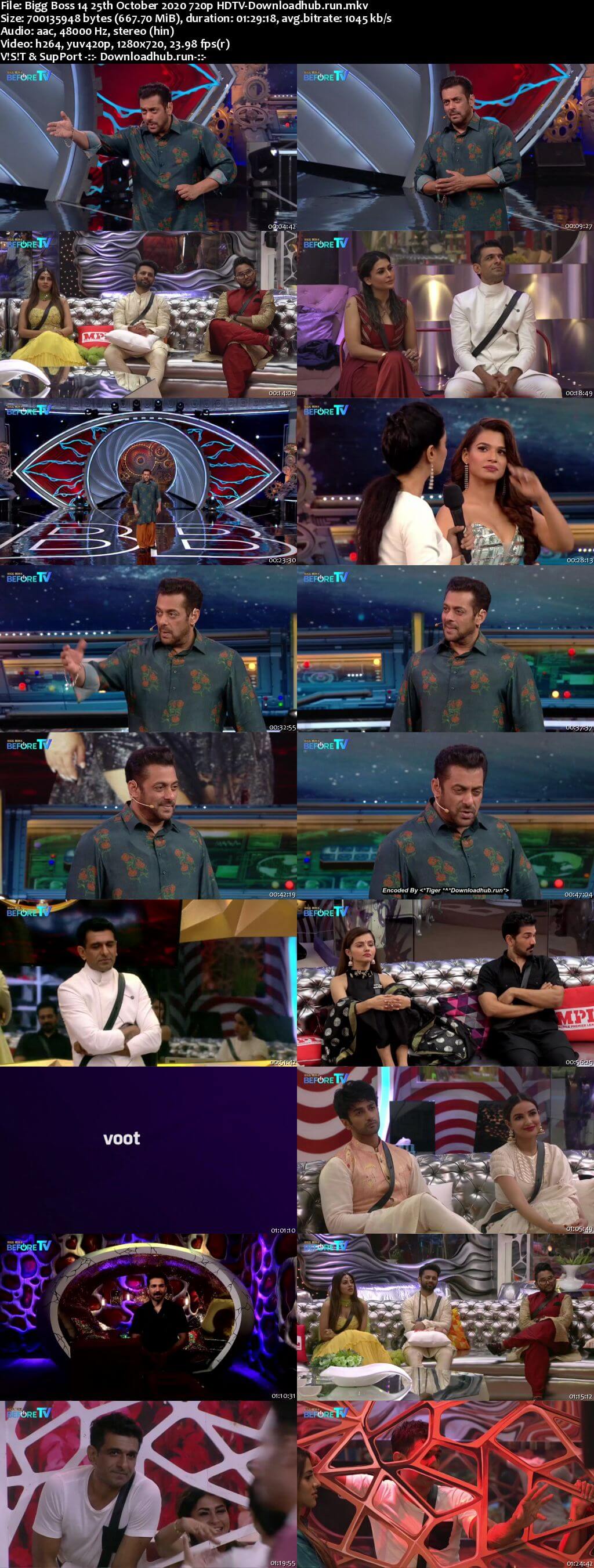 Bigg Boss 14 25th October 2020 Episode 22 720p 480p HDTV