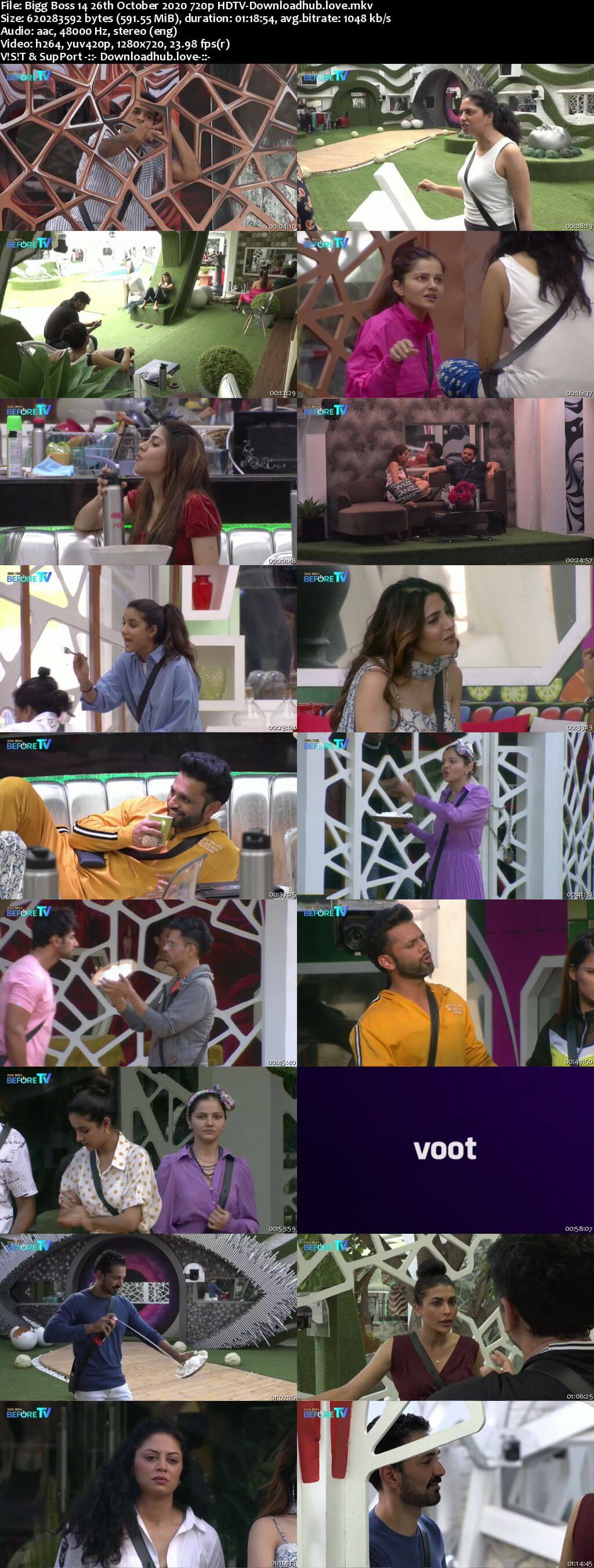 Bigg Boss 14 26th October 2020 Episode 23 720p 480p HDTV