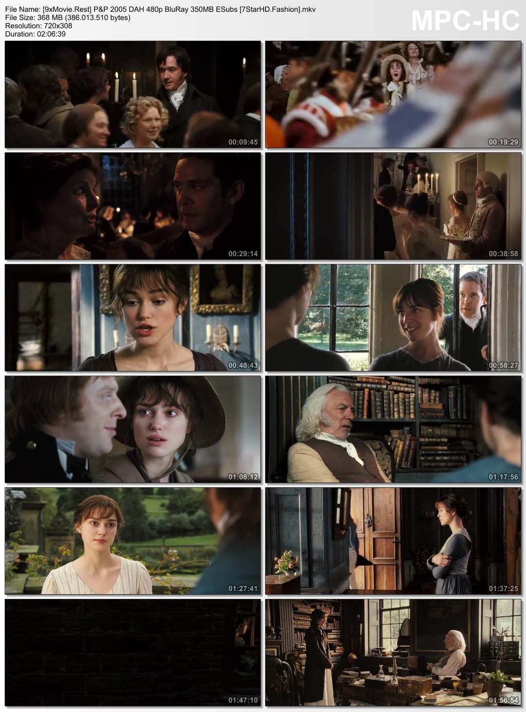 Pride & Prejudice 2005 Dual Audio Hindi 480p BluRay x264 350MB ESubs