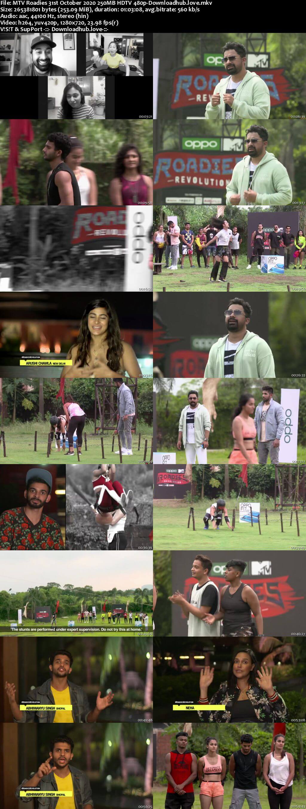 MTV Roadies 31st October 2020 250MB HDTV 480p