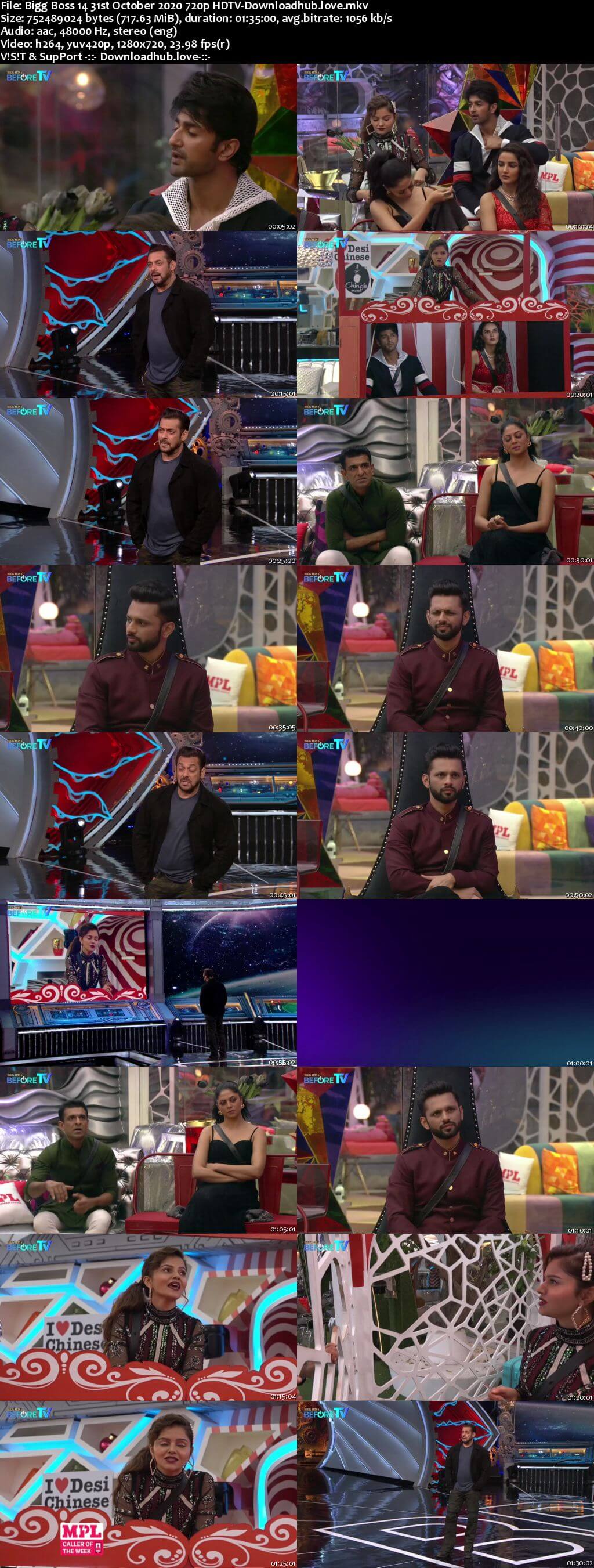 Bigg Boss 14 31st October 2020 Episode 28 720p 480p HDTV