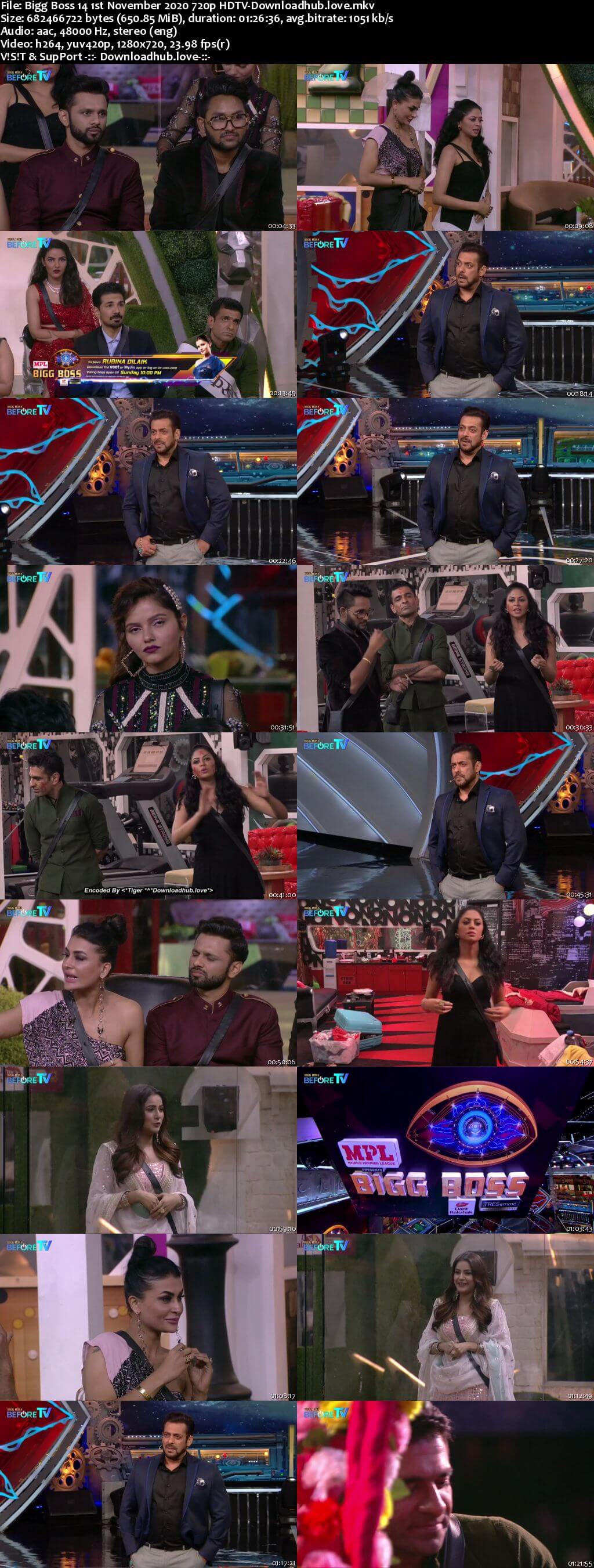 Bigg Boss 14 1st November 2020 Episode 29 720p 480p HDTV