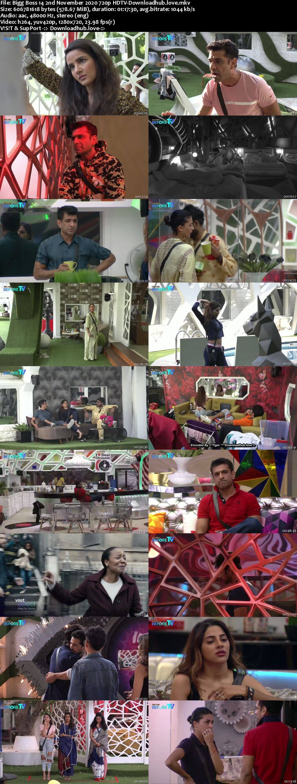 Bigg Boss 14 2nd November 2020 Episode 30 720p 480p HDTV